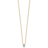 14k 1/2 carat Lab Grown Diamond VS+ F+ Oval Complete Bezel Set Chain Slide Pendant